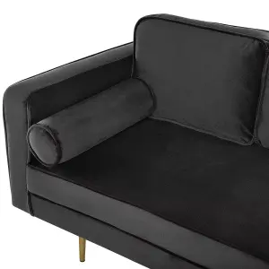 Left Hand Velvet Chaise Lounge Black MIRAMAS