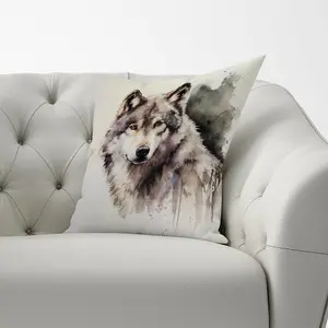 Loyal Wolf Watercolour Cushions 60cm x 60cm