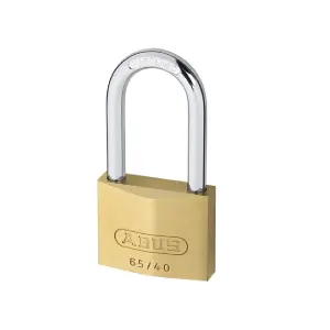 ABUS Mechanical 65/40mm Brass Padlock 40mm Long Shackle Carded