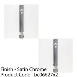 2 PACK - Surface Mounted Flat Sliding Door Bolt Lock 254mm x 36mm Satin Chrome