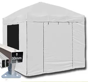 3m x 3m Trader-Max 30 Instant Shelter Pop Up Gazebos Frame, Canopy & Sides - White