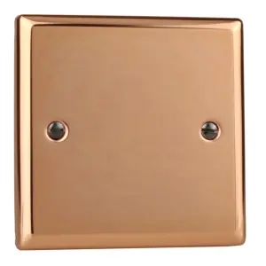 Varilight Single Blank Plate Polished Copper