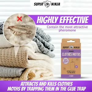 Super Ninja Clothing Moth Killer - 10 Traps - Highly Effective and Ecological Moth Trap - Moth Killer for Wardrobe