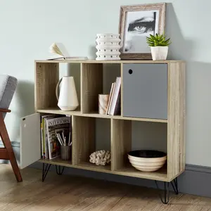 Azeil Bookcase Natural/Grey