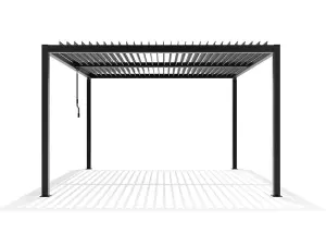 Primrose Living Deluxe Charcoal Veranda with Louvered Shutter Roof 3m x 3m