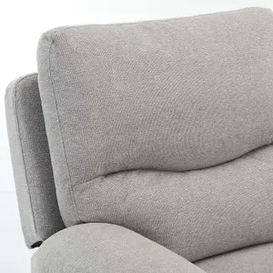 Fosse 2 Seater Manual Recliner Fabric Modern Living Sofa Light Grey