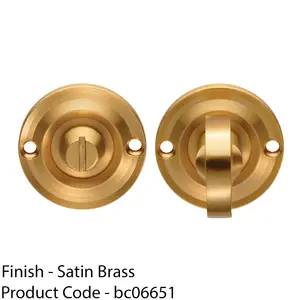 Small Bathroom Thumbturn Lock And Release Handle 67mm Spindle Satin Brass