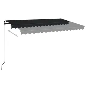 Berkfield Manual Retractable Awning with LED 450x350 cm Anthracite