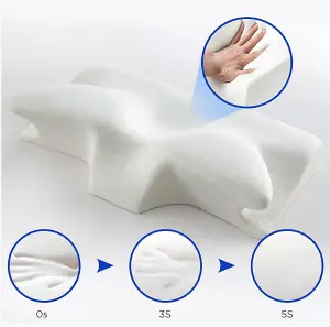 White Memory Foam Pillow For Side Sleepers, Cervical Pillow For Relax