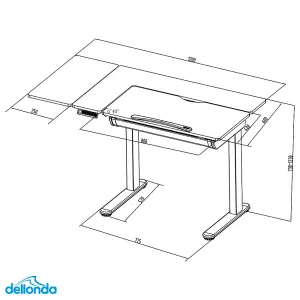 Height Adjustable Black Oak Electric Drafting Desk 1200 x 600mm with Tilt Feature