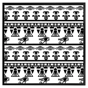 Egyptian eye of horus heiroglyphs (Picutre Frame) / 12x12" / White