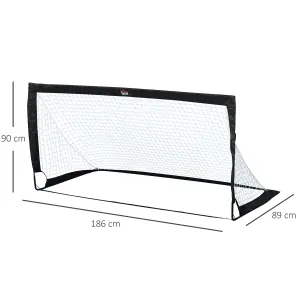 HOMCOM Football Goal Folding Outdoor with All Weather Net 6'x3' Black