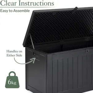 Waterproof Garden Box Plastic Outdoor Storage Utility Chest 190L Christow