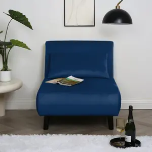 Aurora 1 Seat Sofa Bed Blue Velvet