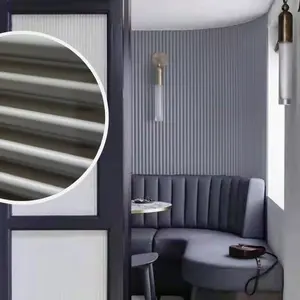 Modern Grey Fluted Wall Panel Wood Effect