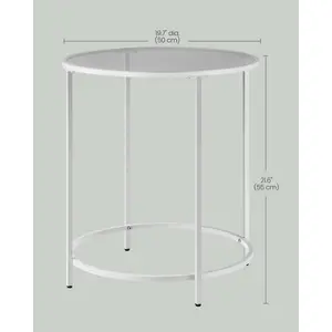 Deckland Side Table Pearl White / Slate Grey