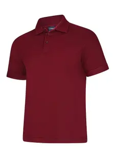 Uneek - Unisex Deluxe Poloshirt - 50% Polyester 50% Cotton - Maroon - Size XS