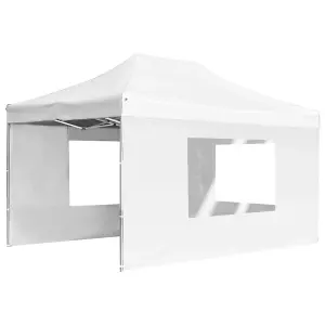 Berkfield Professional Folding Party Tent with Walls Aluminium 4.5x3 m White