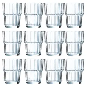 URBNLIVING 10cm Height 250ml Drinking Glasses Set of 12