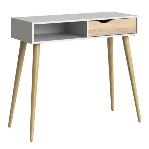 OSLO COMPACT DESK 1 DRAWER WHITE OAK