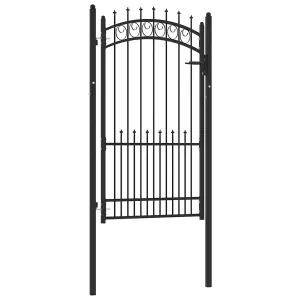 Berkfield Fence Gate with Spikes Steel 100x175 cm Black