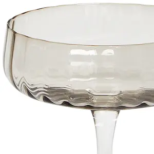 Set of 4 Champagne Saucers QUARTZ Grey