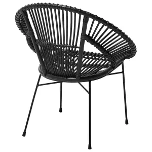 Dining Chair SARITA Rattan Black