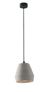 Luminosa Ando Dome Ceiling Pendant, Light Grey, E27