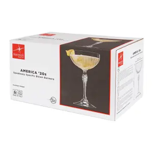 Bormioli Rocco - America '20s Champagne Cocktail Saucers - 230ml - Clear - Pack of 6