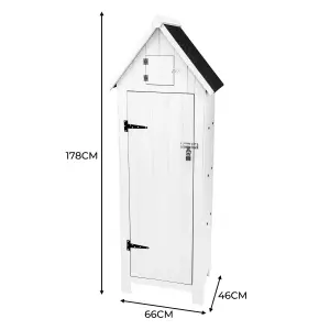 Wooden Garden Storage Shed - White