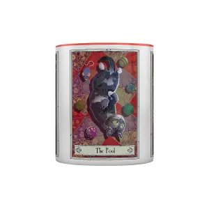 Deadly Tarot Felis The Lovers The Fool & The Devil Inner Two Tone Mug White/Red (One Size)