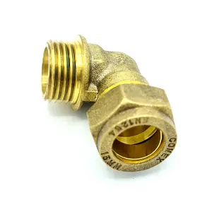 Conex 15mm x G1/2 Male Elbow Adaptor Brass Compression Fittings Straight Connector