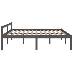 Berkfield Bed Frame Grey Solid Wood Pine 200x200 cm