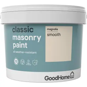 GoodHome Classic Magnolia Smooth Matt Masonry paint, 10L