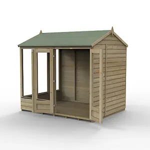 Beckwood Reverse Apex Summerhouse 8x6 - Double Door - 5 Windows