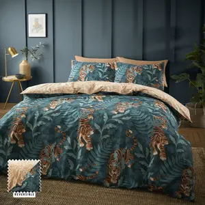 Tropic Tiger Leaf Duvet Cover Set Single - 1 Pillowcase