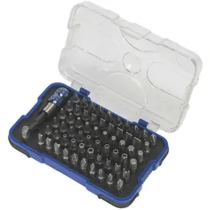 62 Pc Power Tool Security Bit Set - Quick Release Chuck - Plastic Storage Case