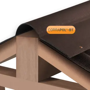 Corrapol Brown Bitumen Roof ridge capping, (L)0.95m (W)0.42m (T)56mm