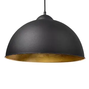 Metal Pendant Lamp Black CETINA