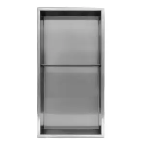 Thermopanel 304 Stainless Steel Recess Shower Niche Shelved - Stainless Steel (305x610x103mm)