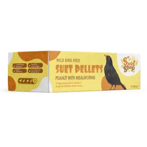 Suet Shop Wild Bird Food Peanut & Mealworm Suet Pellets Bird Feed 12.55kg