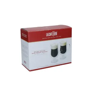 La Cafetière Set of 2 Double-Walled Large Irish Coffee Glasses