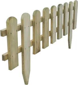 AAMEN Pack of 6 Wooden freestanding Picket Fence Panels - Natural