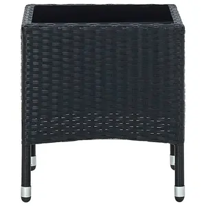 Berkfield Garden Table Black 40x40x45 cm Poly Rattan