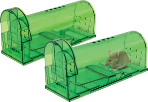 Pack of 2 Indoor Outdoor Small Humane Mice Mouse Rat Rodent Trap Catcher Cage