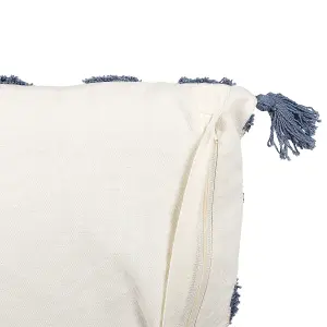 Throw Cushion JACARANDA Cotton 45 x 45 cm Geometric Tufted Blue