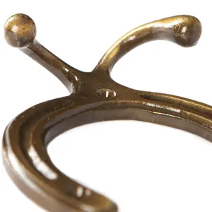 Hammer & Tongs - Horse Shoe Double Coat Hook - W100mm x H110mm - Brass