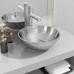 Berkfield Wash Basin 32.5x14 cm Ceramic Silver