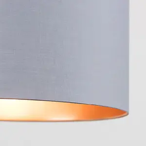 ValueLights Reni Grey and Copper X-Large Ceiling Pendant Light Shade