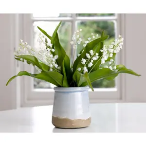 Bloom Artificial Single Lily Of The Valley Flower Stem - Faux Fake Silk Flower Indoor Home Decoration Floral Arrangements - L30cm